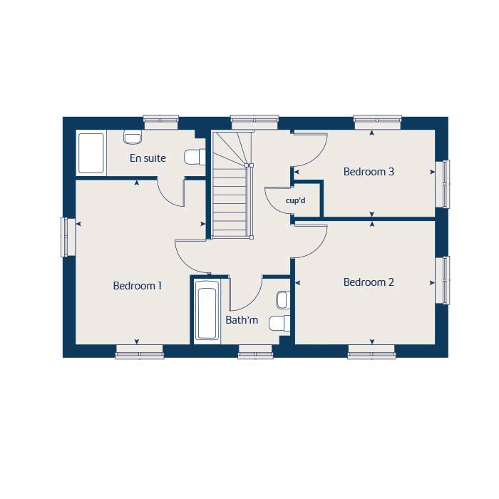 First floor floorplan of The Spruce at Bovis Homes at Yardley Manor